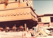 debris is seen in front of the Valet Parking area.<br />Slot machines are seen through the shattered windows<br /> of the casino's first floor along U.S. Highway 50.